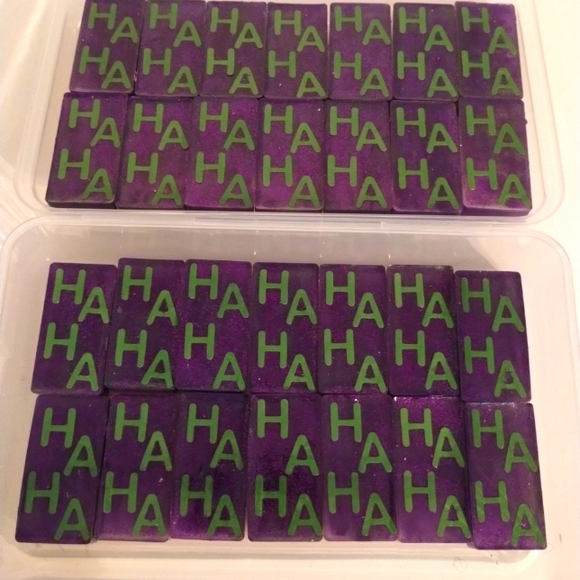 Joker inspired custom made dominoes with box and green crown royal bag - Picture 4 of 5